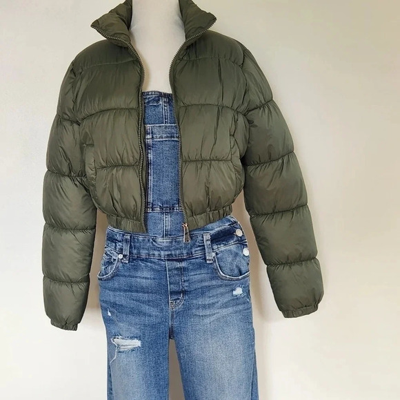 NWT || COALITION LA || army green puffer jacket - Picture 3 of 6